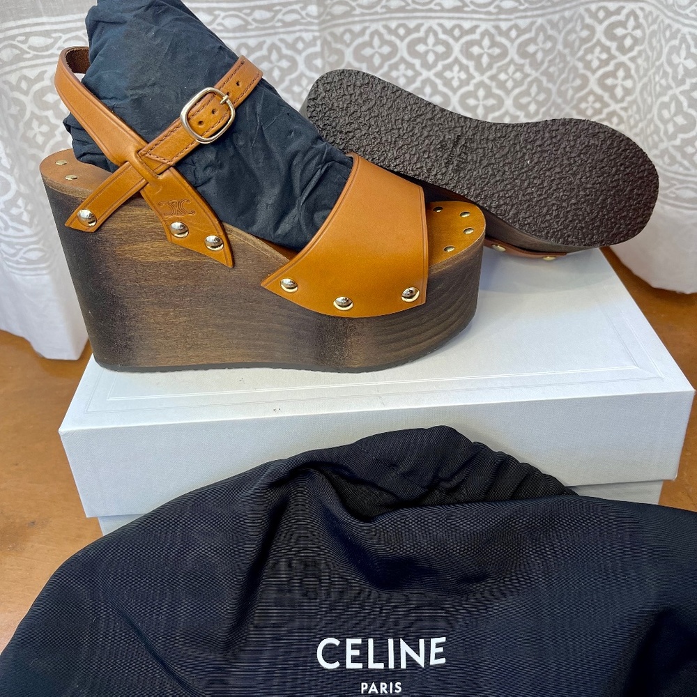 NWT! CELINE Platform mules sz 36